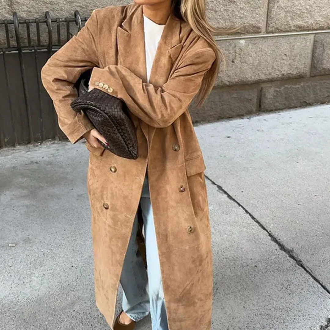 LucaRinaldi Ideale Suède Trenchcoat Voor Dames