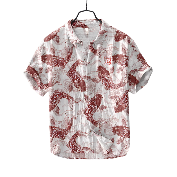 Marini – Ocean Breeze Heren Overhemd met Visprint