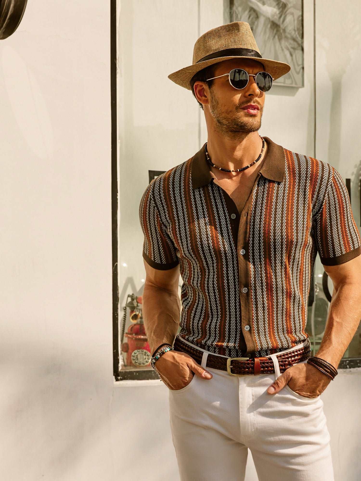 DanteBellini Emmett - Retro gestreept overhemd voor heren