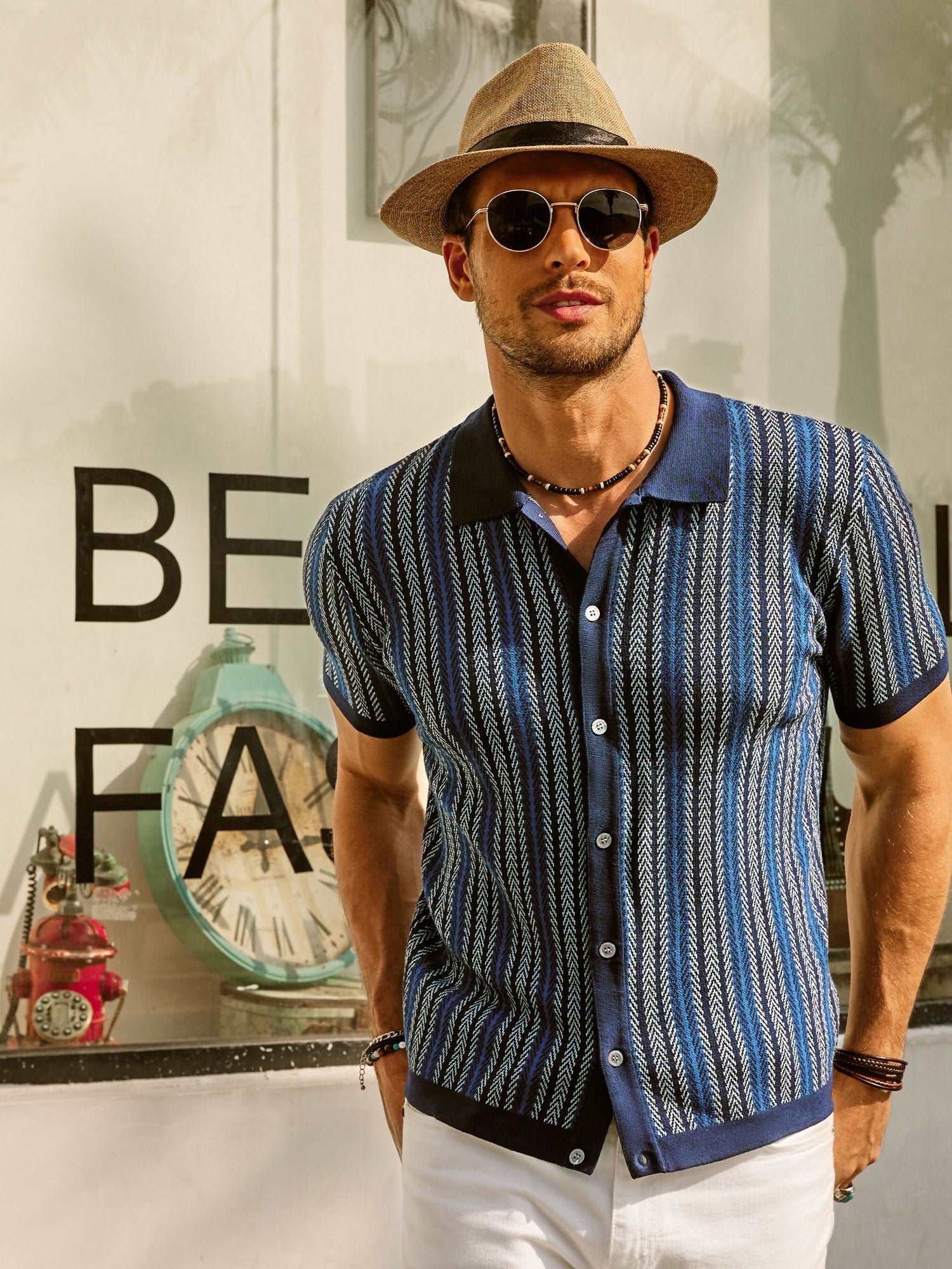 DanteBellini Emmett - Retro gestreept overhemd voor heren