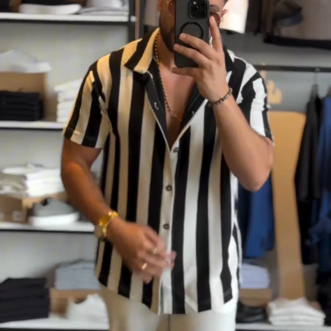 ChiaraMarino™ Streep Korte Mouw