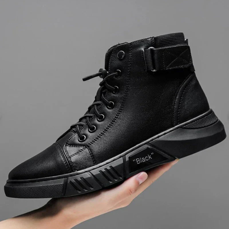 Lorenzo – Minimalistische Zwarte Heren Sneakers