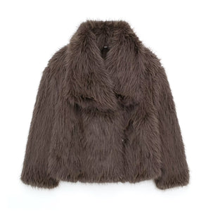 Isabella – Dames Plush Winterjas met Chique Reverskraag