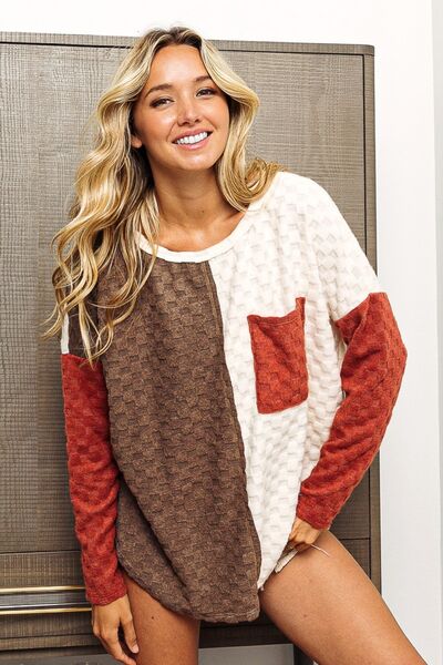 ElenaRusso Geborsteld Ruitjes Top