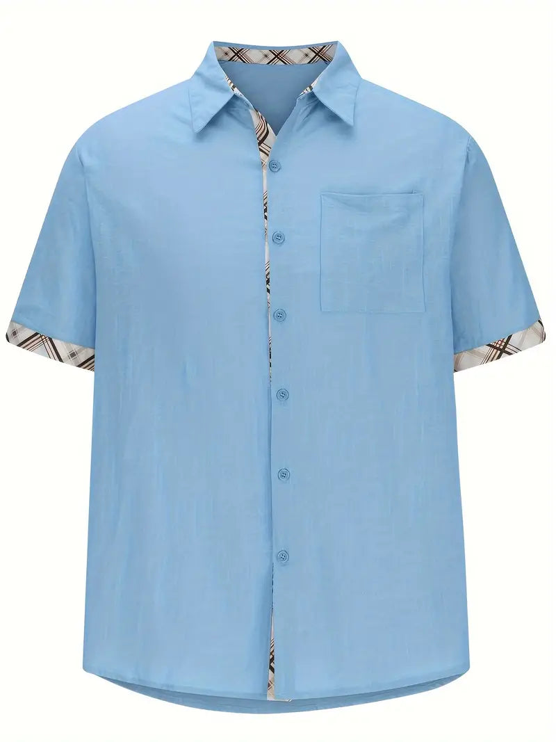 Enzo – Geruit Herenoverhemd met Grafische Print