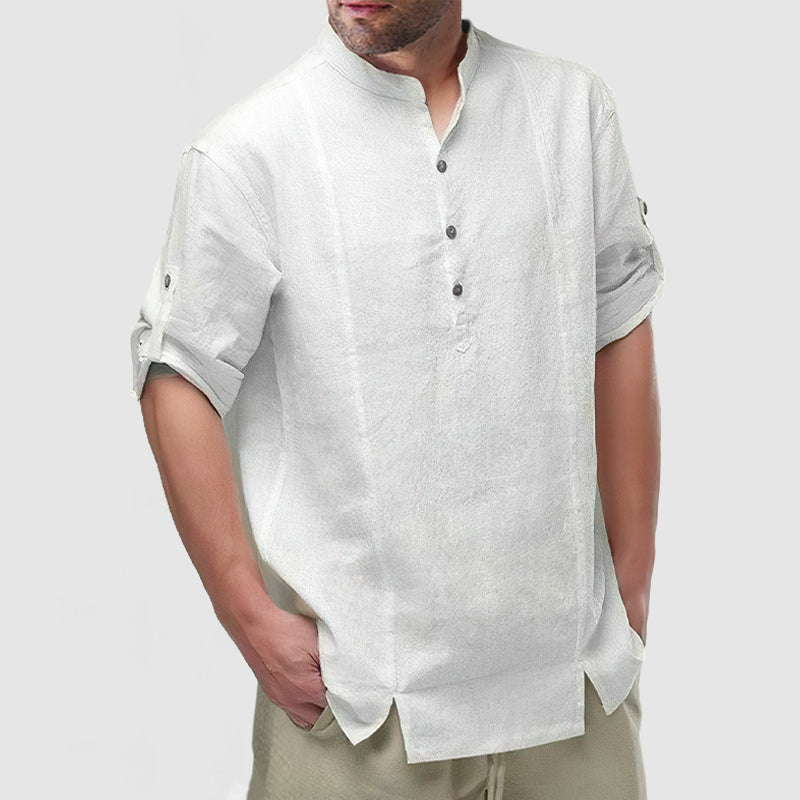 DavideFontana Heren mouw Henley shirt