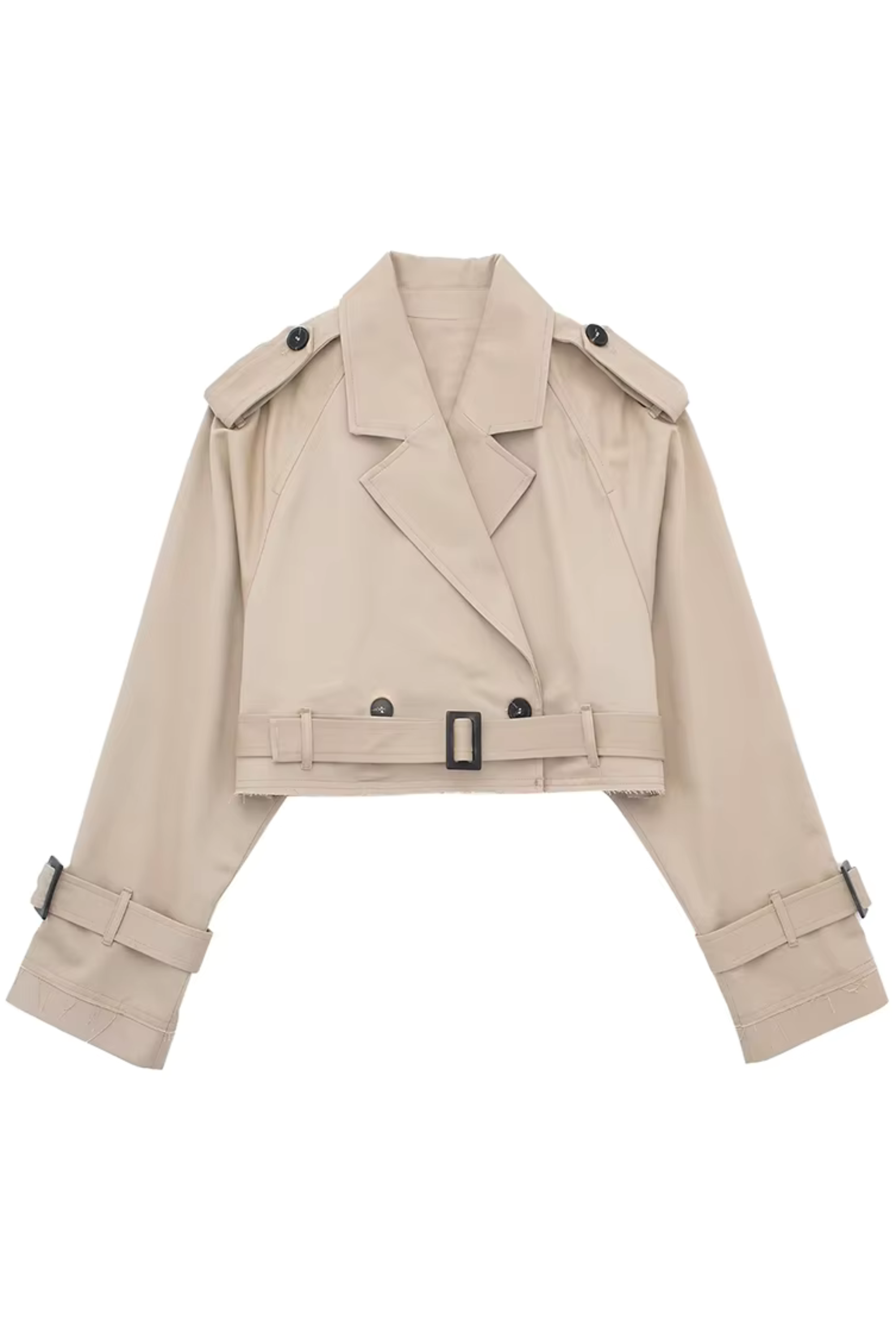 IsabellaCorvetti Cropped Belted Trenchcoat voor dames