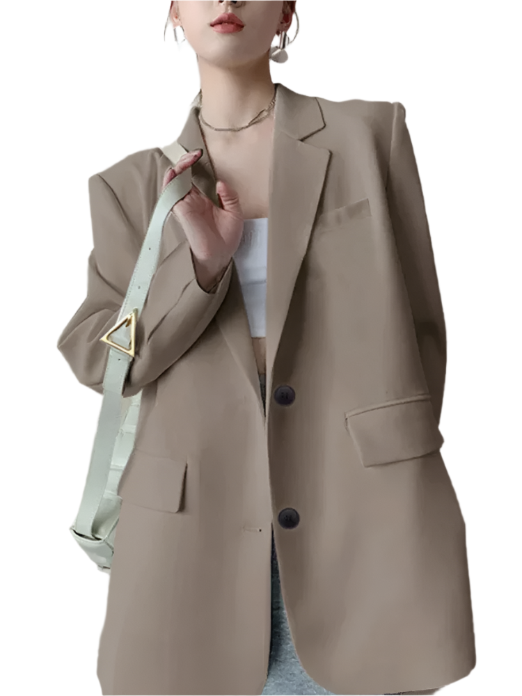 Isabella – Getailleerde Lange Blazer voor Dames met Enkelsluiting