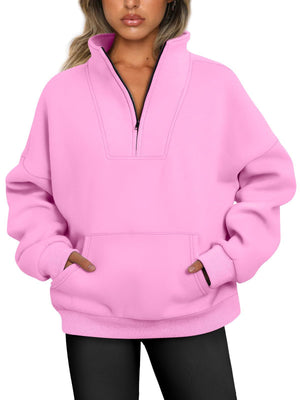 CozyAura Half-Zip Pullover Fleece Sweatshirt