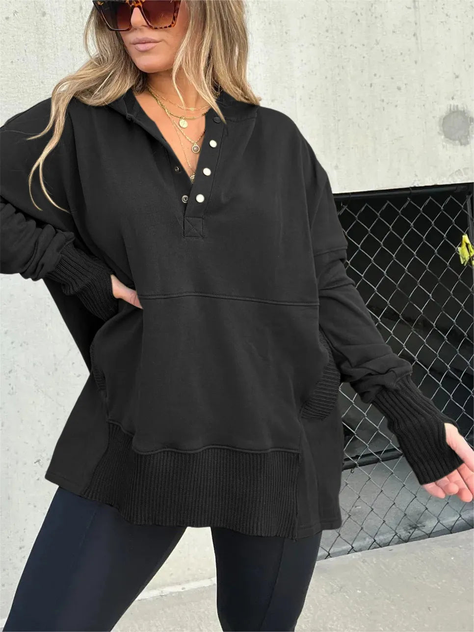 Giulia – Flowy Unisex Hoodie van Katoen Jersey
