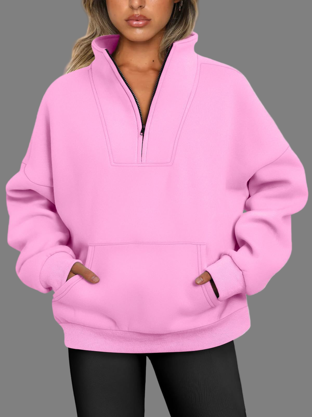 CozyAura Half-Zip Pullover Fleece Sweatshirt
