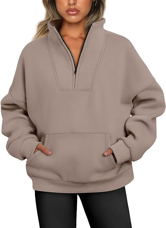 CozyAura Half-Zip Pullover Fleece Sweatshirt