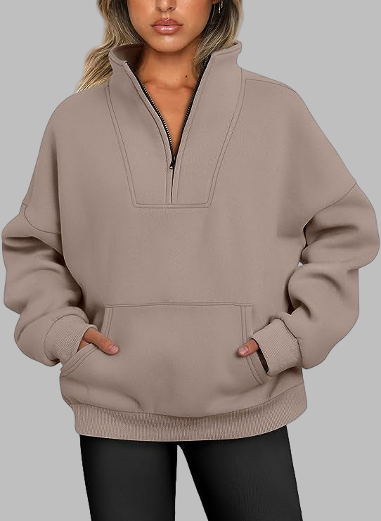 CozyAura Half-Zip Pullover Fleece Sweatshirt