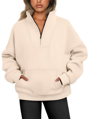 CozyAura Half-Zip Pullover Fleece Sweatshirt