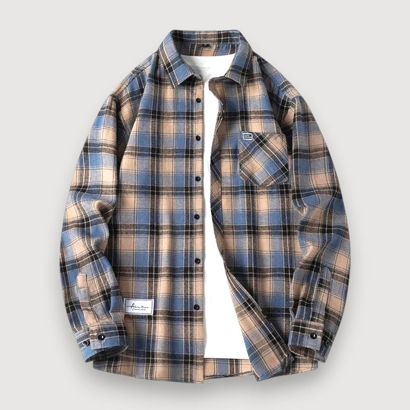 CarloZanetti Geruit Flanellen Overhemd voor Heren