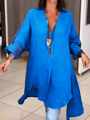GinevraMonti Blouse met lange mouwen en V-hals