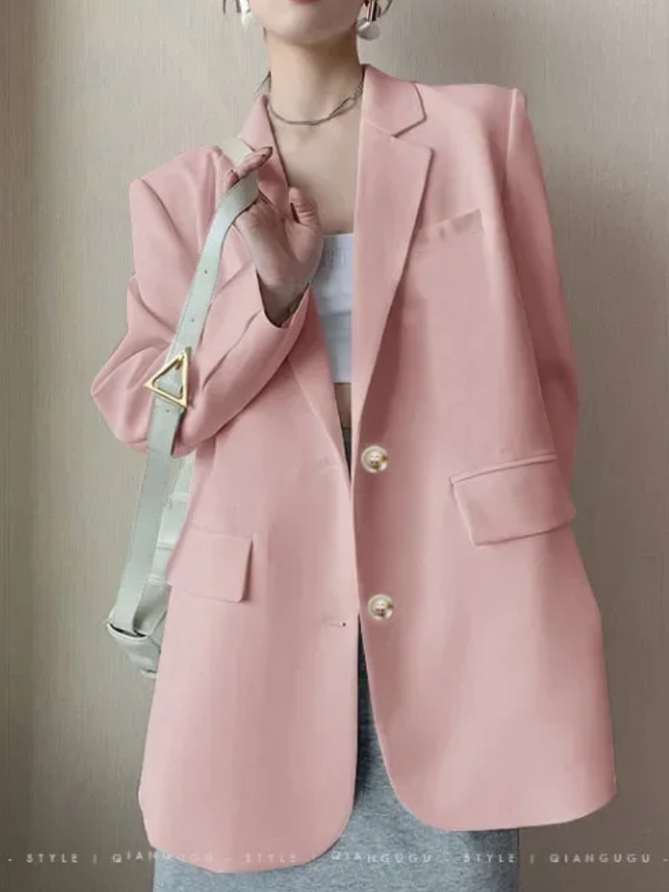 Isabella – Getailleerde Lange Blazer voor Dames met Enkelsluiting