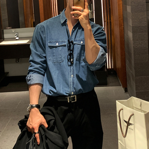 NicoloBellini Heren Denim Lange Mouwen Voor Mannen