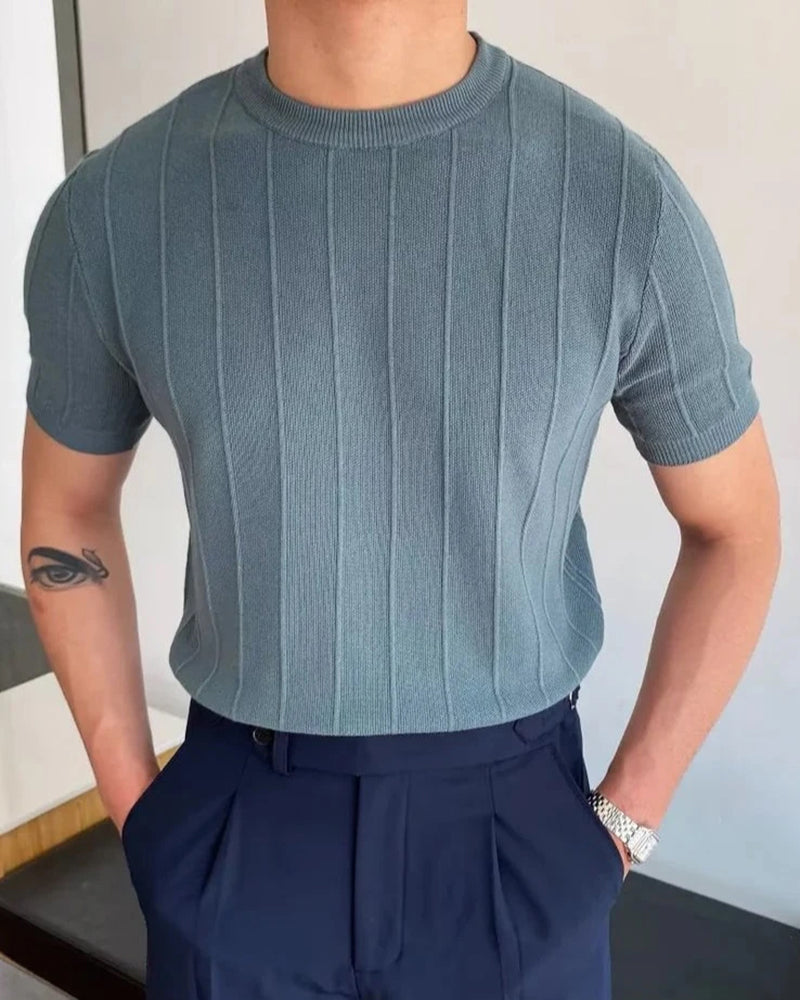 Lorenzo – Luchtig Geribd Heren T-Shirt