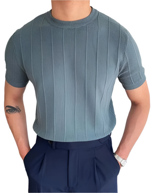 Lorenzo – Luchtig Geribd Heren T-Shirt