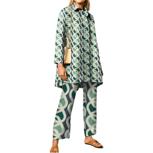 Alessia – Vintageprint Tweedelige Dames Set