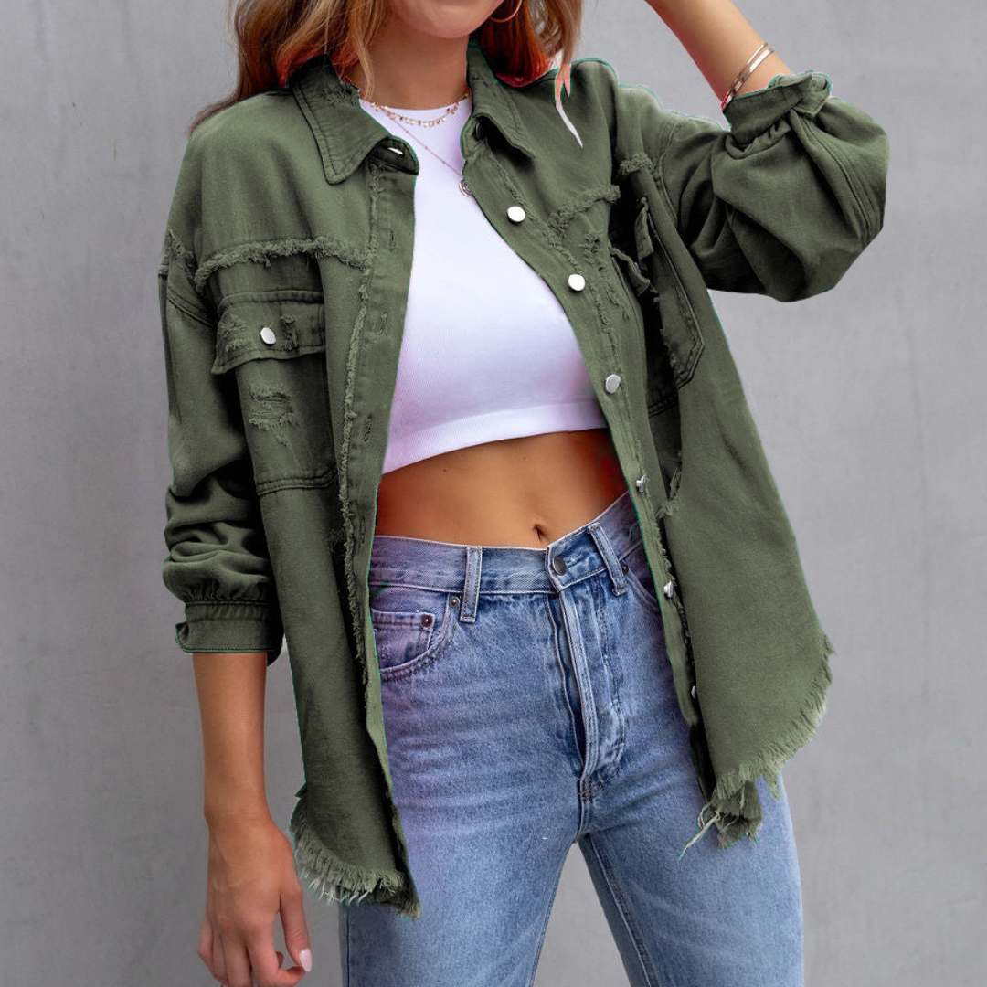 DarioMorelli Handgemaakte Denim Jas Voor Dames