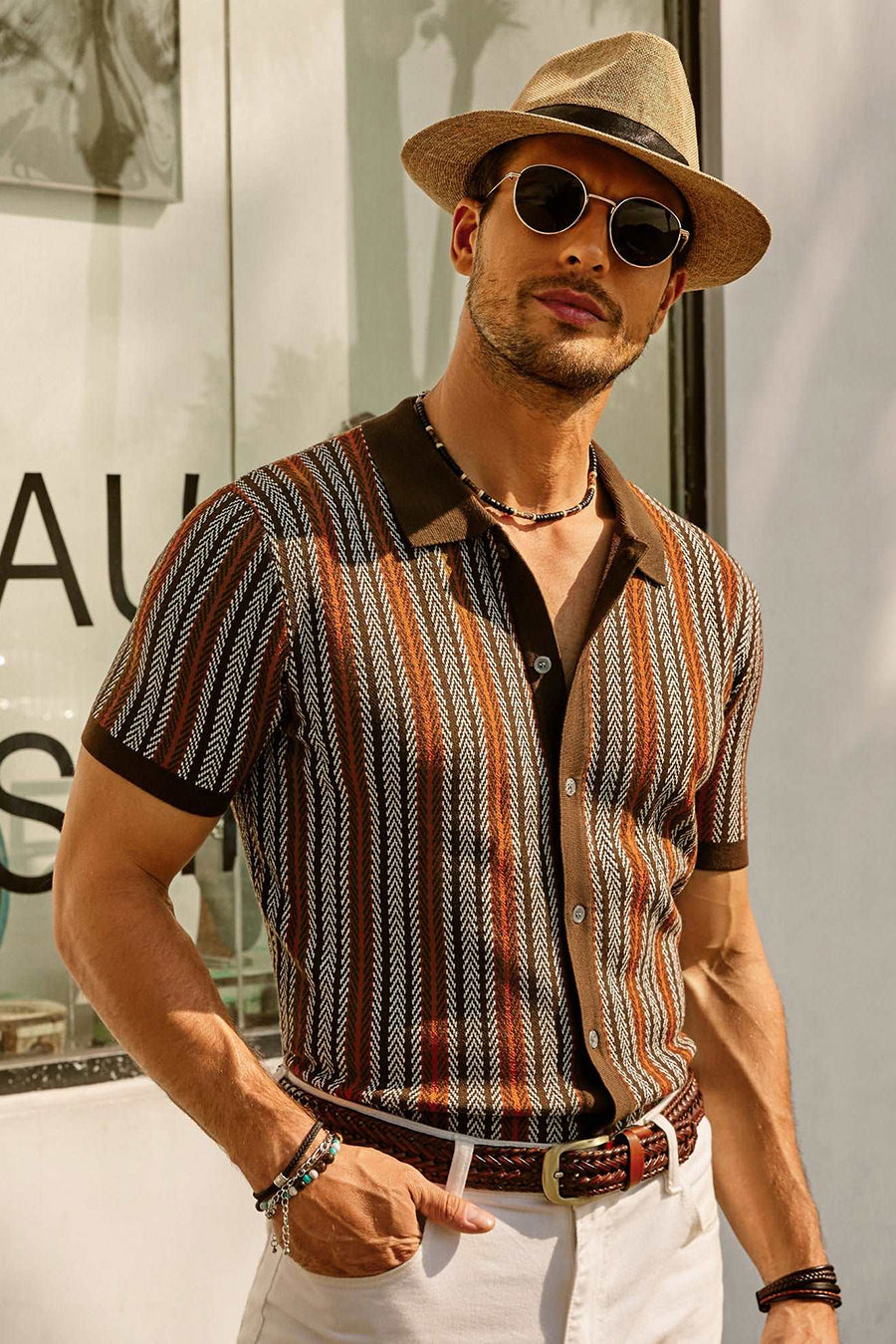 DanteBellini Emmett - Retro gestreept overhemd voor heren