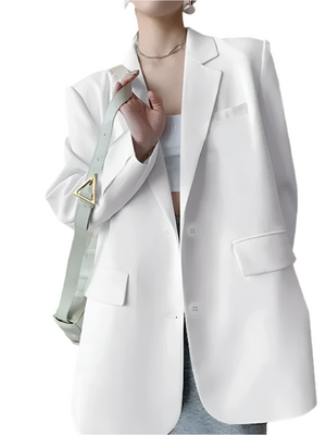 Isabella – Getailleerde Lange Blazer voor Dames met Enkelsluiting