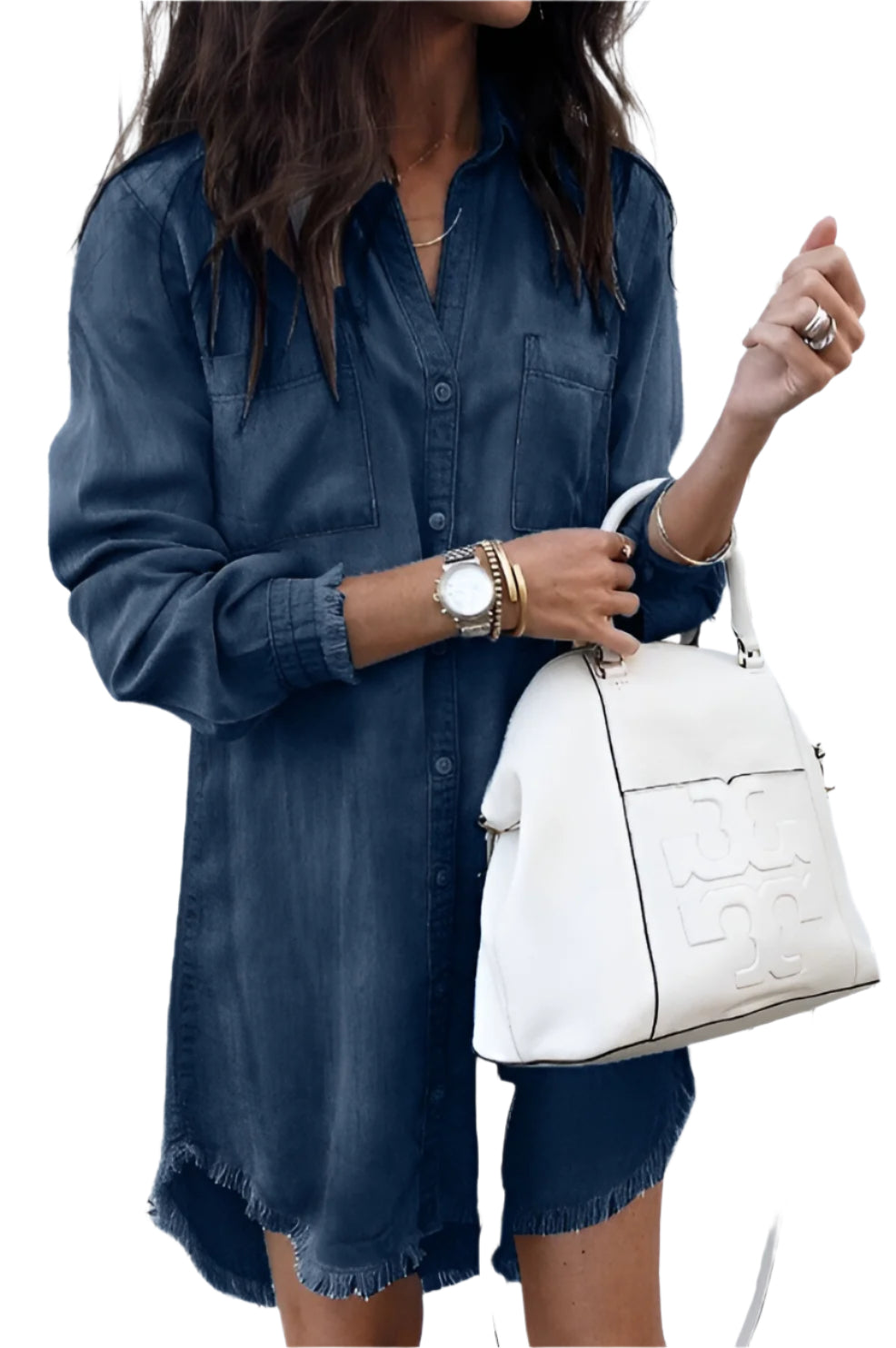 Isabella – Vervaagde Kleur Dames Overhemdjurk