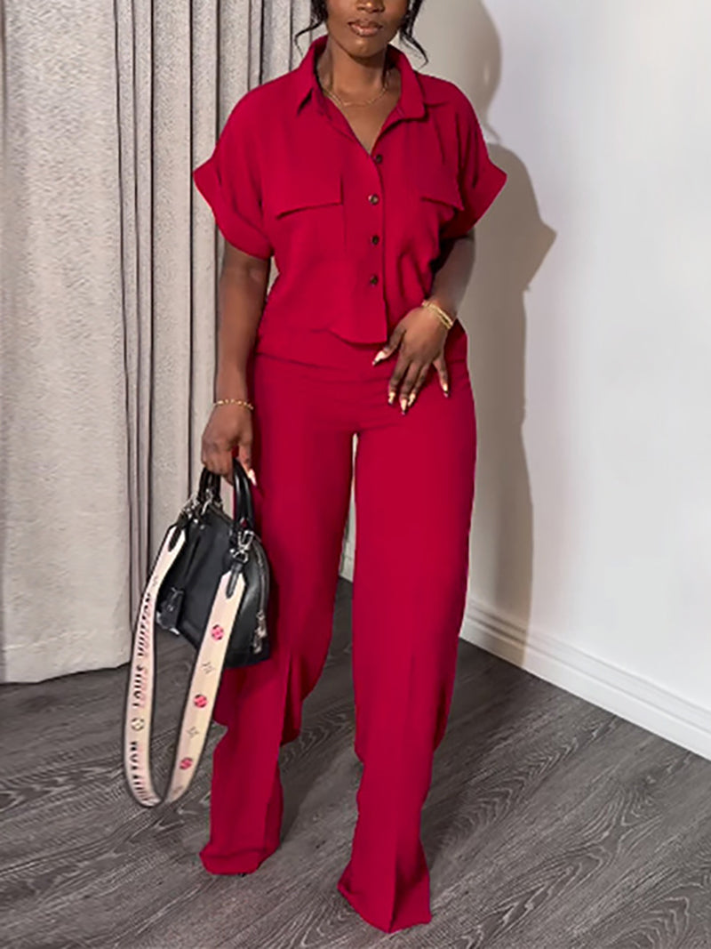 MarcoBellini Wijde Pijpen 2-delige Broekset