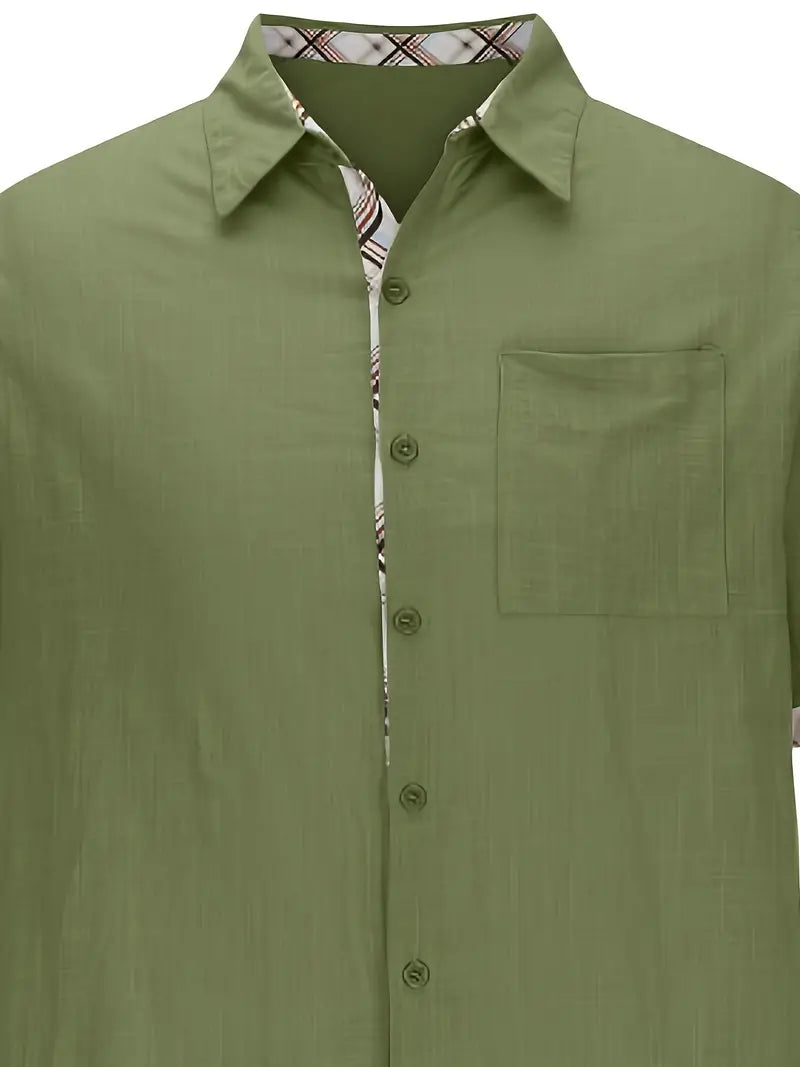 Enzo – Geruit Herenoverhemd met Grafische Print