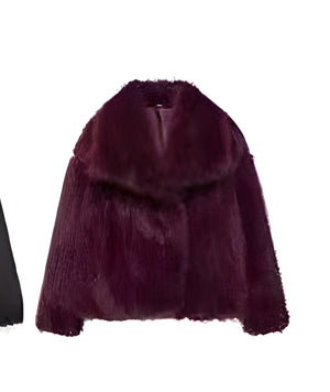 Isabella – Dames Plush Winterjas met Chique Reverskraag