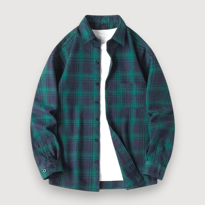 CarloZanetti Geruit Flanellen Overhemd voor Heren