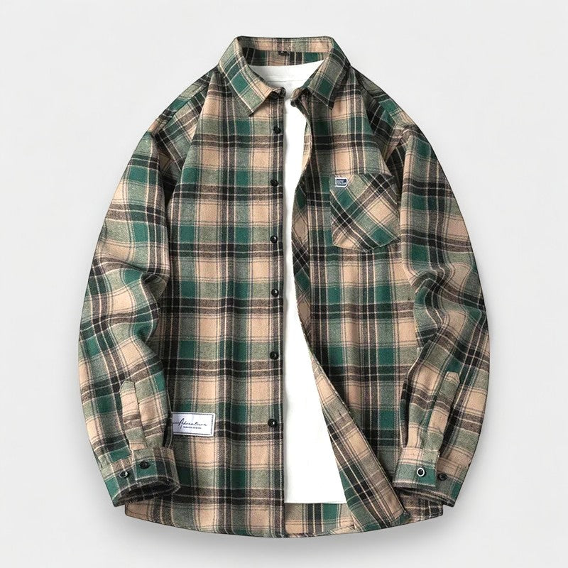 CarloZanetti Geruit Flanellen Overhemd voor Heren