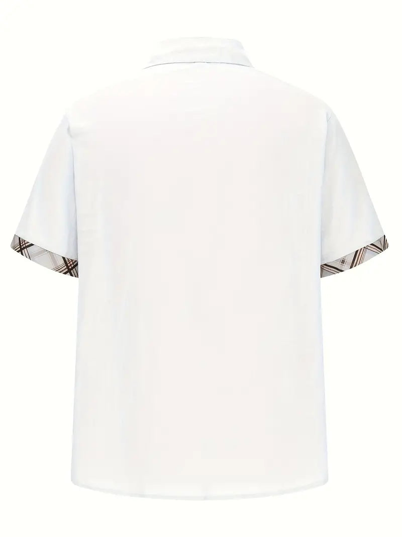 Enzo – Geruit Herenoverhemd met Grafische Print