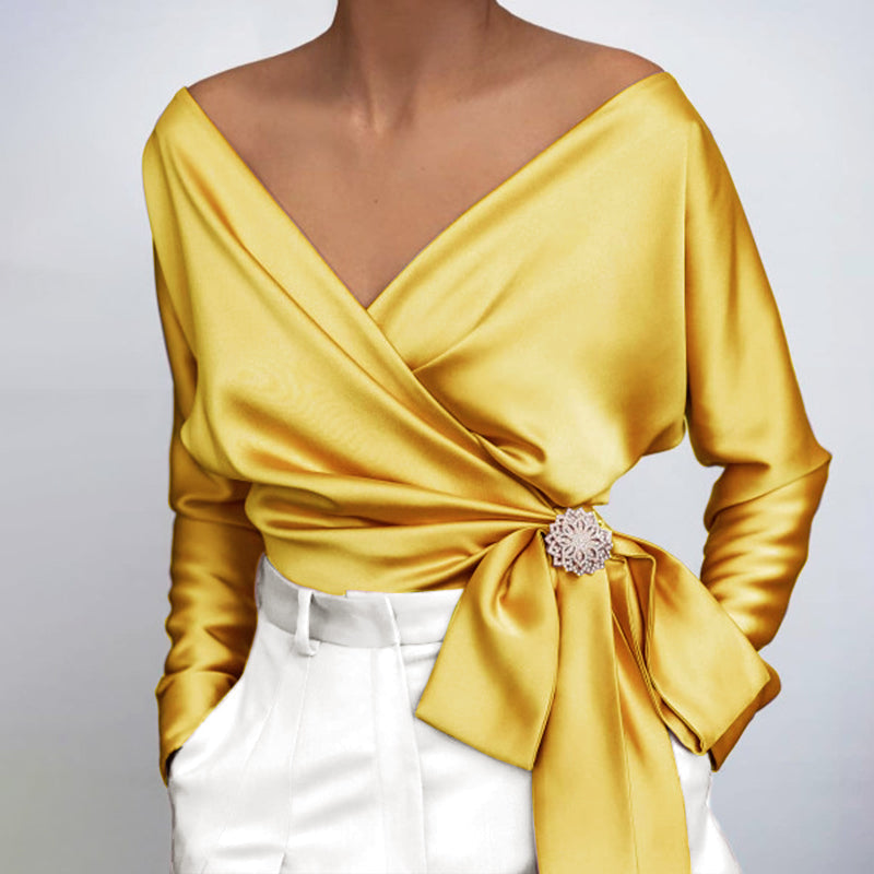 Isabella – Elegante Zijde V-Hals Blouse voor Dames