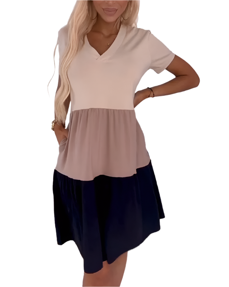 Isabella – Dames Zomerkleed met Kleurvlakken