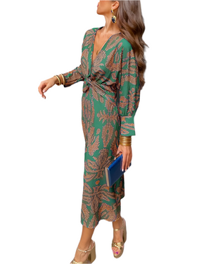 Isabella – Boho-Chic Dames Wikkeljurk Midi