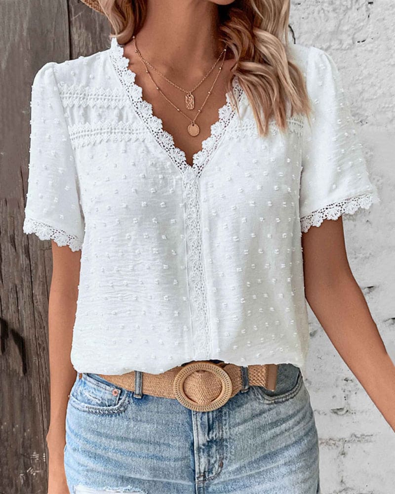 Sophia – Kant V-Hals Damesblouse