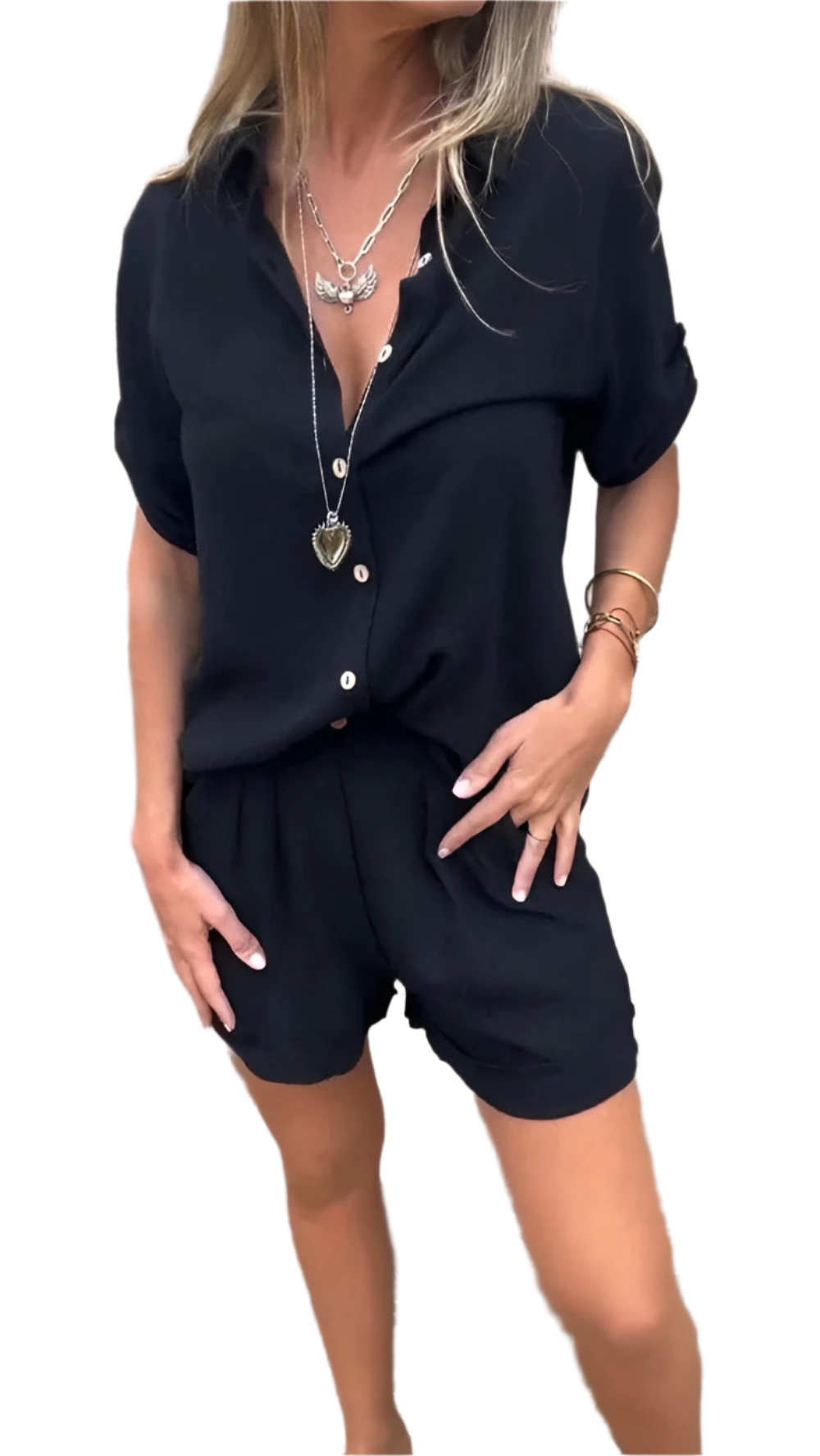 Isabella – Let Damesæt med Bluse og Shorts