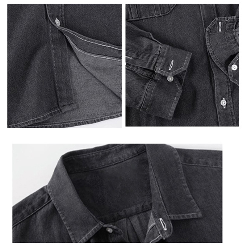 NicoloBellini Heren Denim Lange Mouwen Voor Mannen