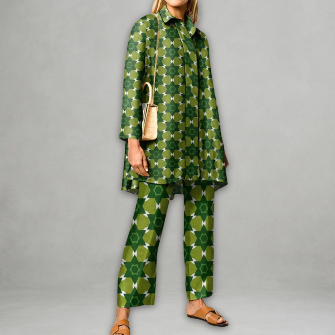 Alessia – Vintageprint Tweedelige Dames Set