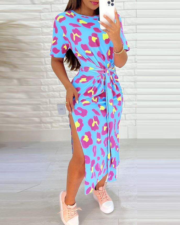 TrendySplit™ - Luipaardprint jurk