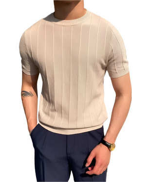 Lorenzo – Luchtig Geribd Heren T-Shirt