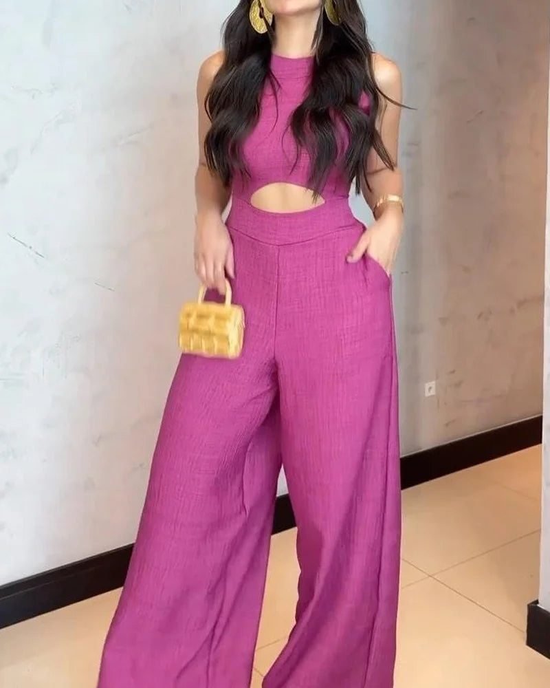 Serena – Mouwloze Dames Jumpsuit met Stijlvolle Details