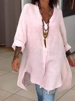 GinevraMonti Blouse met lange mouwen en V-hals