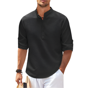 Lorenzo – Stretch-Fit Heren Henley Shirt