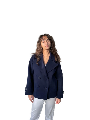 Clara – Donkerblauwe Dames Trenchcoat voor Elke Gelegenheid