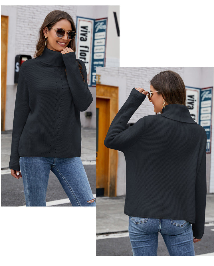 GiadaLuna™ Vrouwen Veelzijdige Losse Sweater Met Hoge Hals