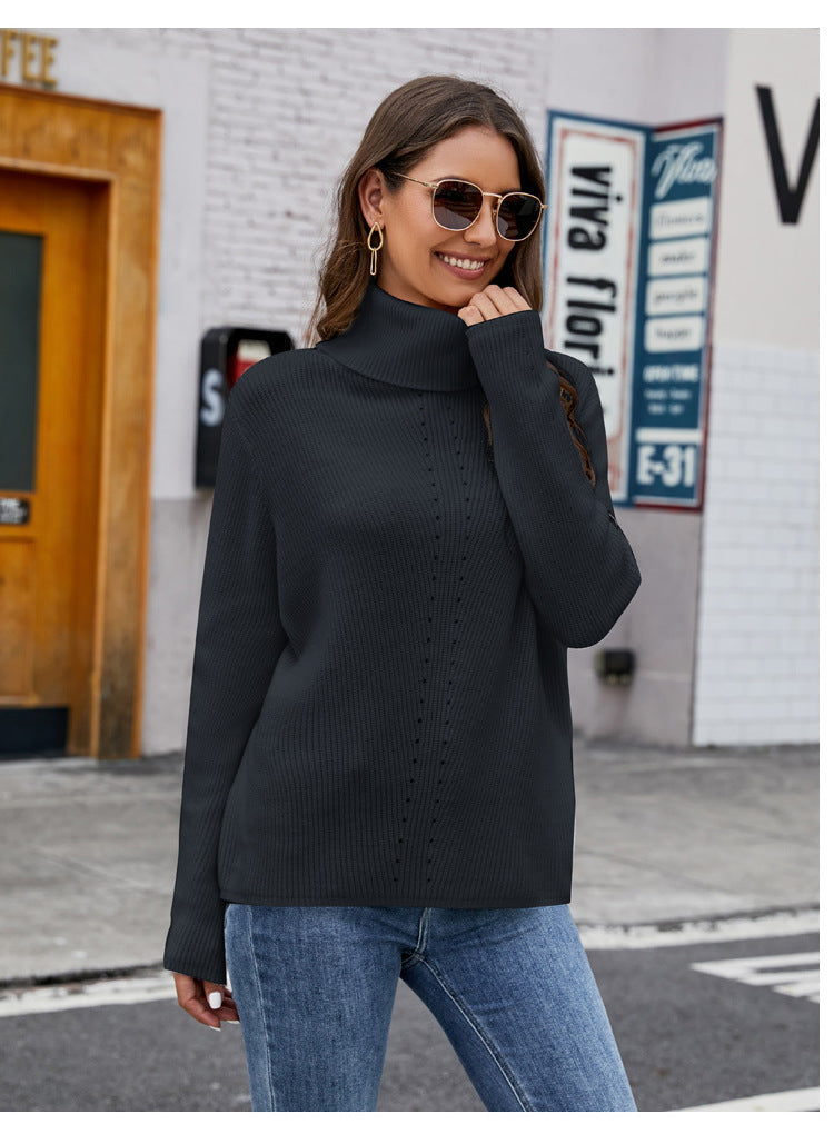 GiadaLuna™ Vrouwen Veelzijdige Losse Sweater Met Hoge Hals